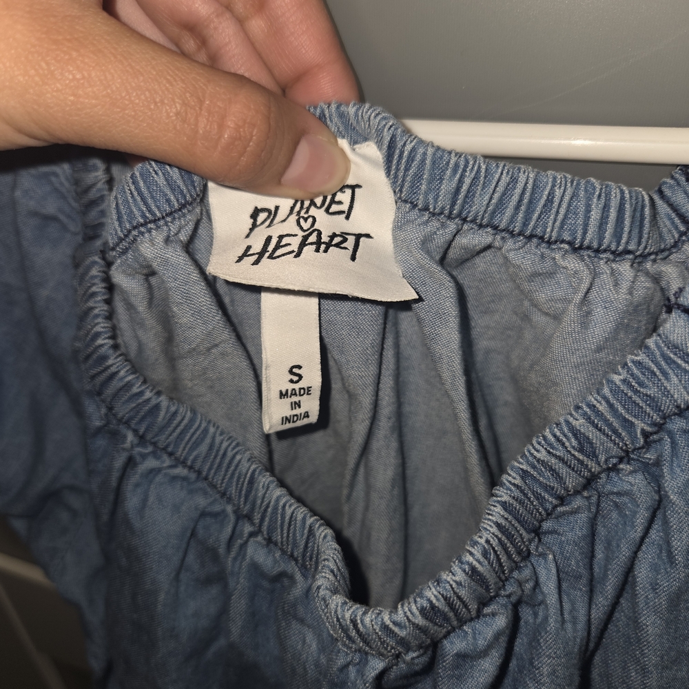 Planet Heart || Blue Denim Top